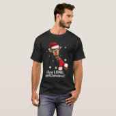 Weihnachts Giraffe Weihnachtsmannmütze wie lange b T-Shirt (Vorne ganz)