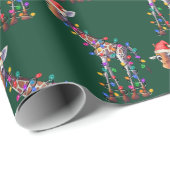 Weihnachts-Giraffe Wrapping Paper Geschenkpapier (Rolleneckpunkt)