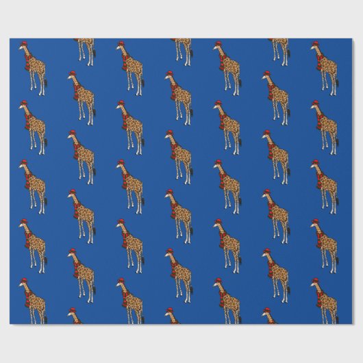 Weihnachts-Giraffe Wrapping Paper Geschenkpapier (Flach)