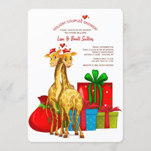 Weihnachts-Giraffen-Paar-Shower-Einladung Einladung
