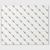 Weihnachts-Giraffen, Rot-Grün-Holly-Kranz Geschenkpapier (Flach)