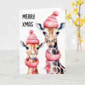 Weihnachts-Giraffenkarte Karte (Gelbe Blume)