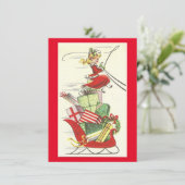 Weihnachts-Girl Brings-Geschenke Feiertagskarte (Stehend Vorderseite)