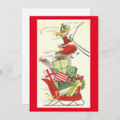 Weihnachts-Girl Brings-Geschenke Feiertagskarte (Vorne/Hinten)