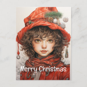 Weihnachts-Girl Custom 2 von 25 Feiertagspostkarte
