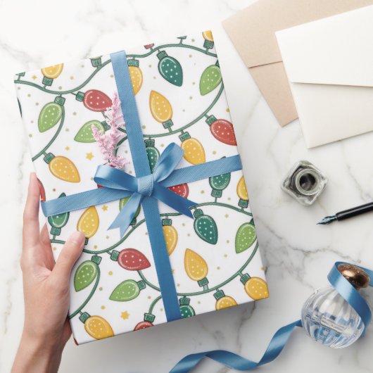 Weihnachts-Girlanden-Lichter Muster Geschenkpapier (Schenken)