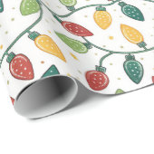 Weihnachts-Girlanden-Lichter Muster Geschenkpapier (Rolleneckpunkt)