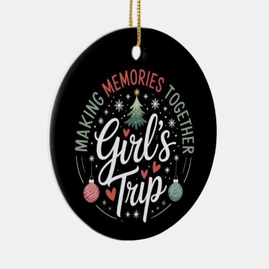 Weihnachts-Girls-Trip Erinnerungen zusammen Weihna Keramik Ornament (Rechts)