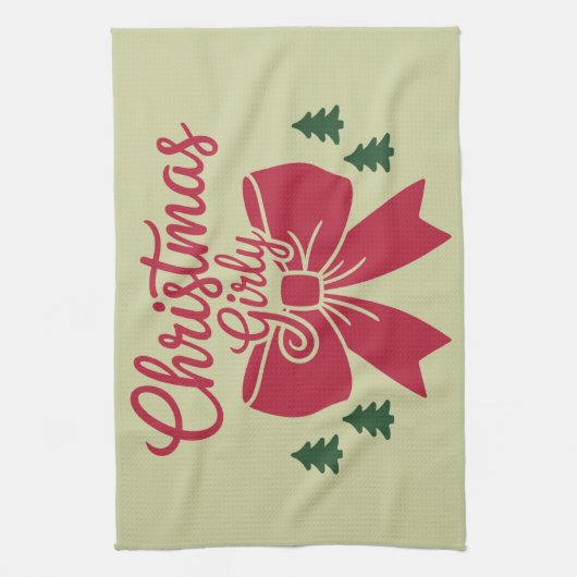 Weihnachts-Girly-Bäume-Ästhetik Geschirrtuch (Vertikal)