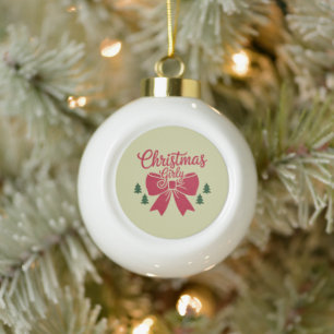 Weihnachts-Girly-Bäume-Ästhetik Keramik Kugel-Ornament