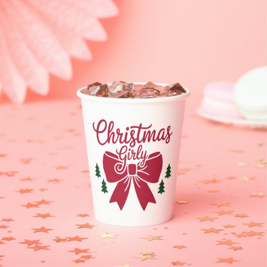 Weihnachts-Girly-Bäume-Ästhetik Pappbecher (Insitu)
