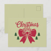 Weihnachts-Girly-Bäume-Ästhetik Postkarte (Vorne/Hinten)