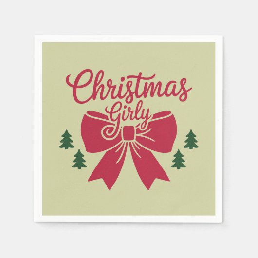 Weihnachts-Girly-Bäume-Ästhetik Serviette (Vorderseite)