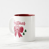 Weihnachts-Girly-Bäume-Ästhetik Zweifarbige Tasse (Vorderseite Links)