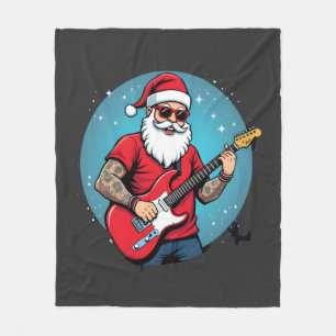 Weihnachts-Gitarrist  Rockmusik Weihnachten (1) Fleecedecke