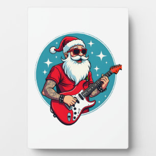 Weihnachts-Gitarrist Rockmusik Weihnachten Fotoplatte