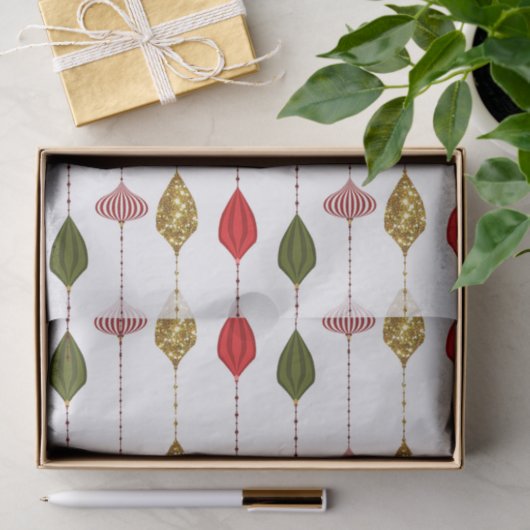 Weihnachts-Glam-Ornamente Monogram-Logo Seidenpapier (Geschenk)