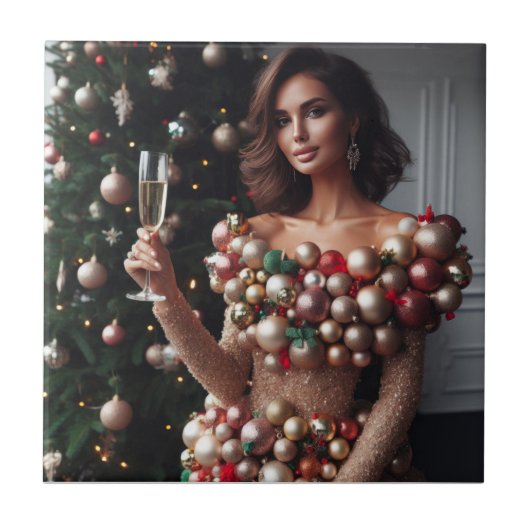 Weihnachts-Glamour Fliese (Vorderseite)