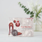 Weihnachts-Glamour-Party Einladung (Stehend Vorderseite)