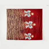 Weihnachts-Glanzbäume Rot Gold Silber Bogen Wandteppich (Vorderseite (Horizontal))