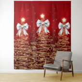 Weihnachts-Glanzbäume Rot Gold Silber Bogen Wandteppich (Beispiel)