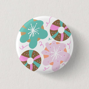 Weihnachts-Glasur-Donuts Rosa Kritzeleien Button