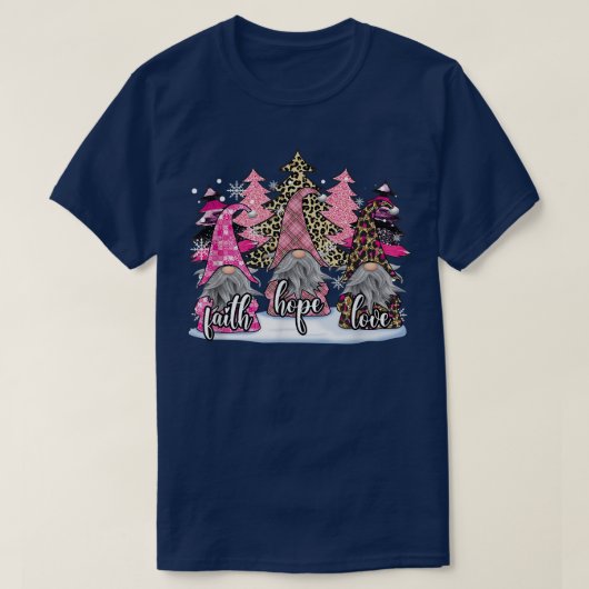 Weihnachts-Glaube-Liebe Hope Gnome Schnee lustige T-Shirt (Design vorne)