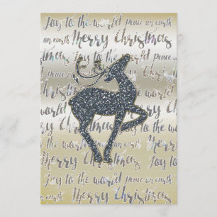 Weihnachts-Glitter-RENTIER-Feiertags-Einladung Einladung
