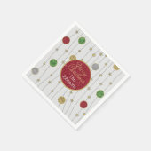 Weihnachts-Glitterie Bunte Ornamente Serviette (Ecke)