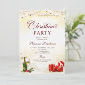 Weihnachts Glitzer Cocktail Party Einladung (Stehend Vorderseite)