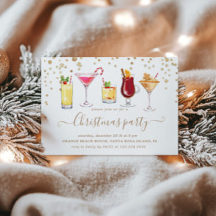 Weihnachts Glitzer Cocktail Party Einladung