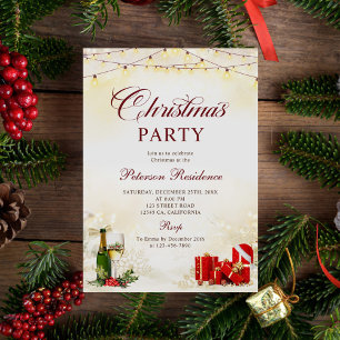 Weihnachts Glitzer Cocktail Party Einladung