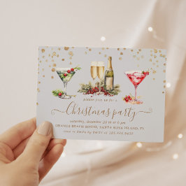 Weihnachts Glitzer Cocktail Party Einladung