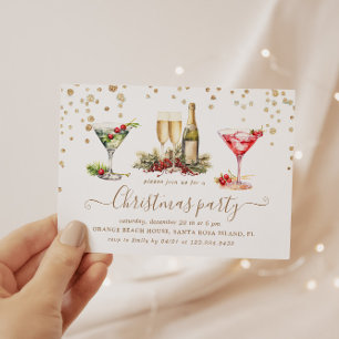 Weihnachts Glitzer Cocktail Party Einladung
