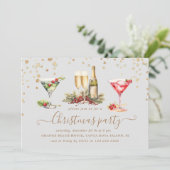Weihnachts Glitzer Cocktail Party Einladung (Stehend Vorderseite)