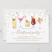 Weihnachts Glitzer Cocktail Party Einladung (Vorderseite)