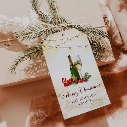 Weihnachts Glitzer Cocktail Party Geschenkanhänger