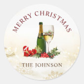 Weihnachts Glitzer Cocktail Party Runder Aufkleber (Vorderseite)