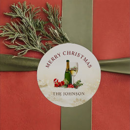 Weihnachts Glitzer Cocktail Party Runder Aufkleber