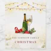 Weihnachts Glitzer Cocktail Party Weinetikett (Einzelnes Label)