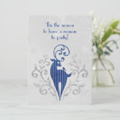 Weihnachts Glitzer Dee auf Snowflake Design Einladung (Stehend Vorderseite)