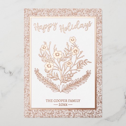 Weihnachts-Glitzer Folien Feiertagskarte (Vorderseite)