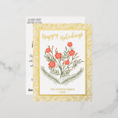 Weihnachts-Glitzer Folien Feiertagspostkarte (Vorderseite/Rückseite)