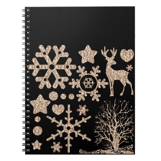 Weihnachts-Glitzer glänzende Nachbildung Elemente Notizblock (Vorderseite)