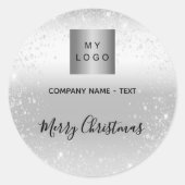 Weihnachts-Glitzer-Glitzern-Firmenlogo Runder Aufkleber (Vorderseite)