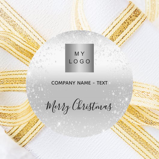 Weihnachts-Glitzer-Glitzern-Firmenlogo Runder Aufkleber