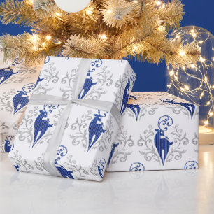 Weihnachts-Glitzer Hirschdesign Geschenkpapier