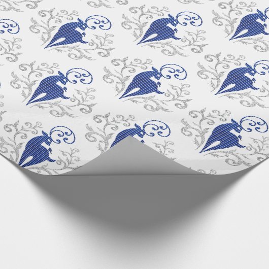 Weihnachts-Glitzer Hirschdesign Geschenkpapier (Ecke)