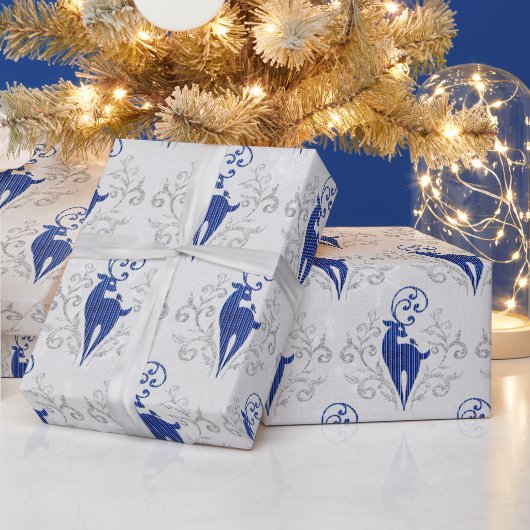 Weihnachts-Glitzer Hirschdesign Geschenkpapier (Feiertage)
