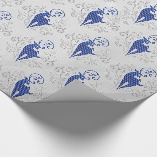 Weihnachts-Glitzer Hirschdesign Geschenkpapier (Ecke)